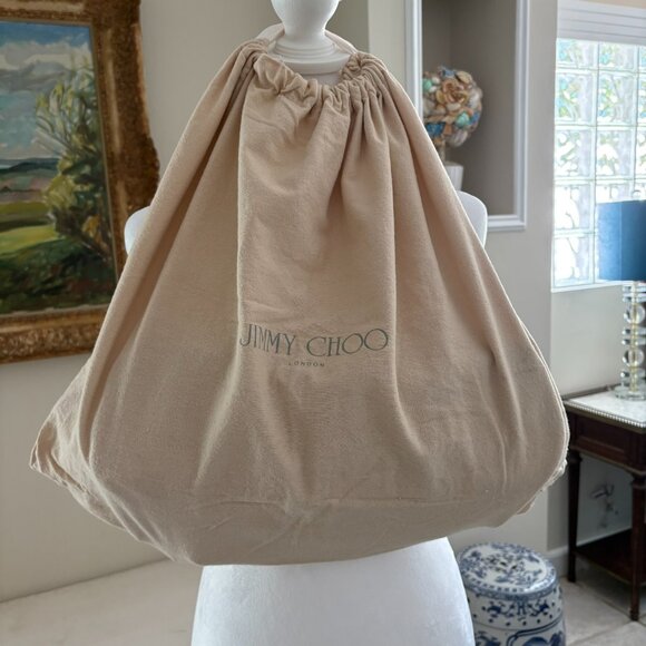 Jimmy Choo Black Leather Mave Foldover Clutch Carry Bag Authentic - Picture 7 of 17